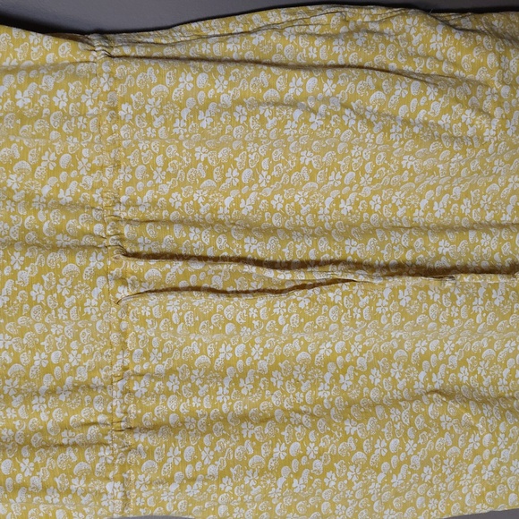 Duluth Trading Company Gold Dress W Mushroom Print, Front Tie & Pockets M - Picture 4 of 7